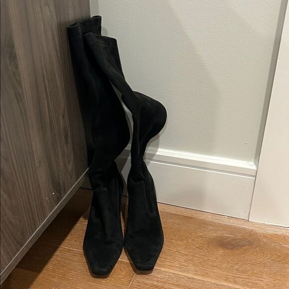 Cole Haan Shoes - Cole Haan Black Knee Length pull on Suede Boots, Size 8